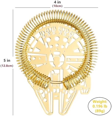 YUHWYI Hawthorne Cocktail Straterm Curved Handle Bar Strainer