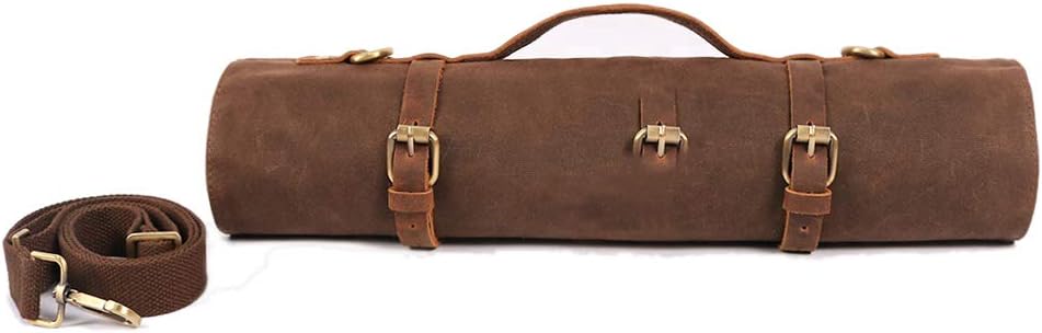 HERSENT Large Chefs Knife Roll Bag 11-Pocket Kitchen Tool Storage