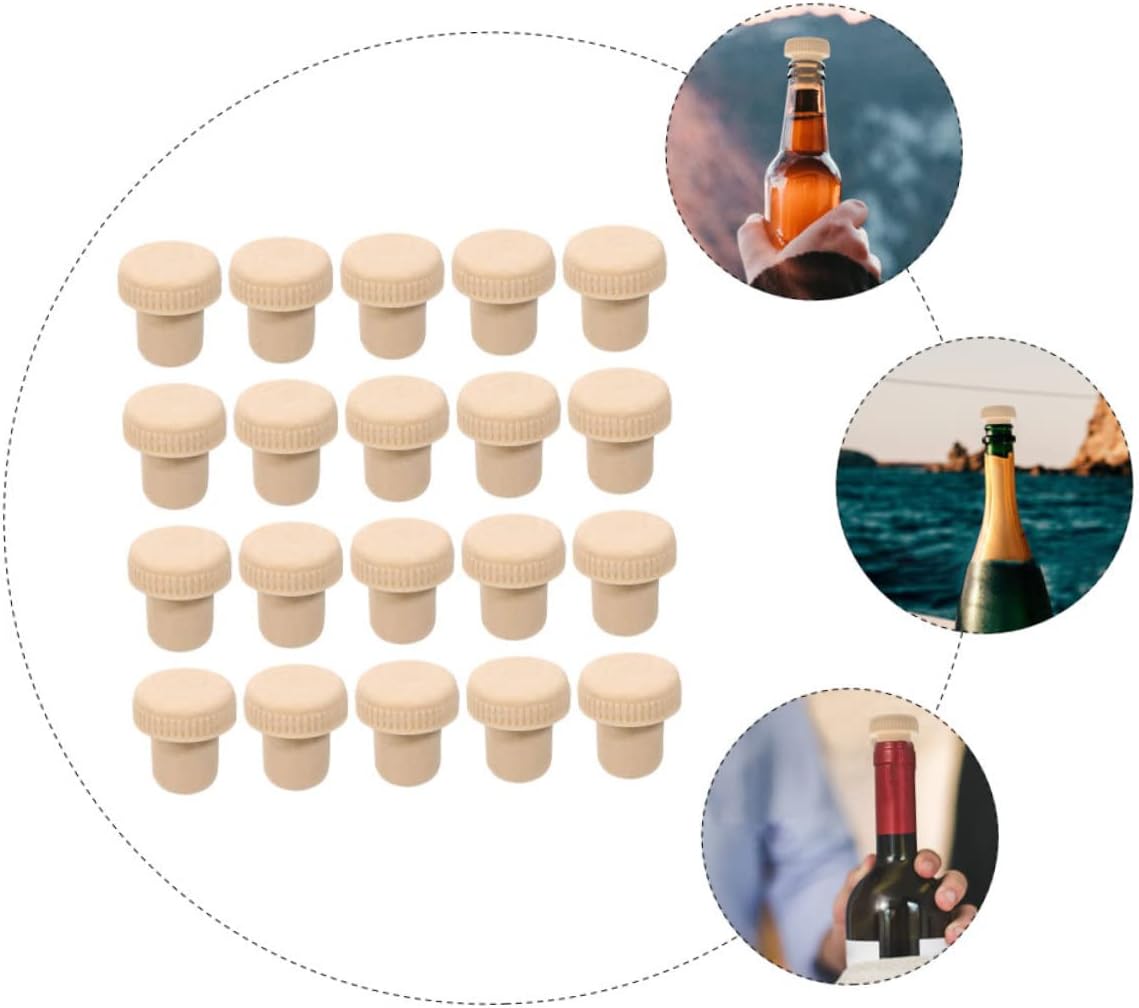 SHOWERORO 20pcs Cork Wine Stopper Labels Reusable