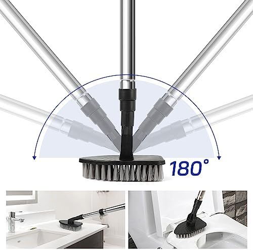 Tub Tile Scrubber Brush with 180 Rotation Extendable Design