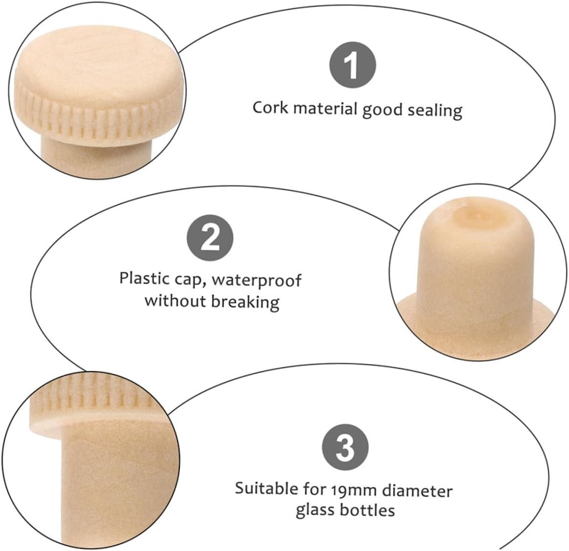 SHOWERORO 20pcs Cork Wine Stopper Labels Reusable