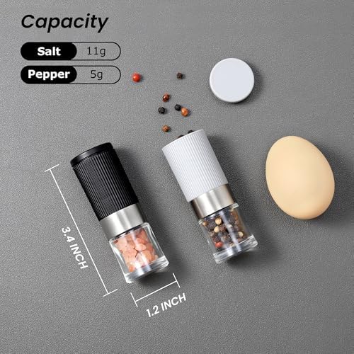 Mini Adjustable Salt Pepper Grinder Set