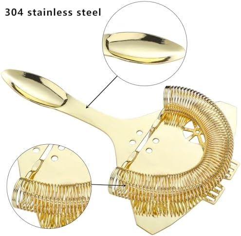 YUHWYI Cocktail Bar Strainer Curved Handle Design