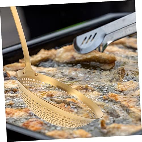 Stainless Steel Cooking Skimeter Frying Spoon Strainer Yellow