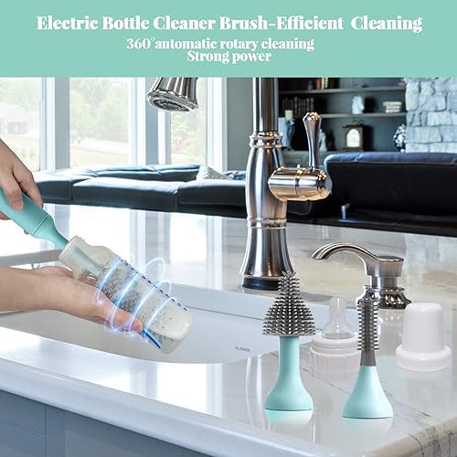 Sturdy Electric Bottle Brush Set for Kitchen Baby Use