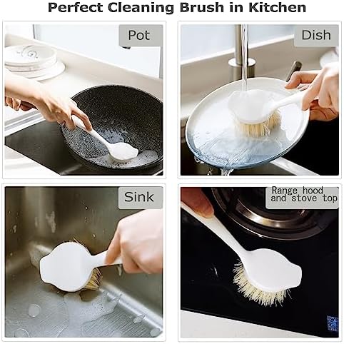 2-Pot Cleaning DishBrush Set with Handle