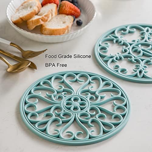 Resilient Set of 3 - Non-Slip silicone trivets for Kitchen Use