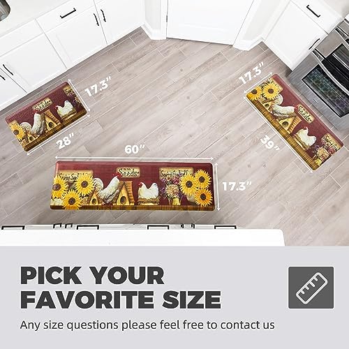 Multi-Colored Rooster Kitchen Mat