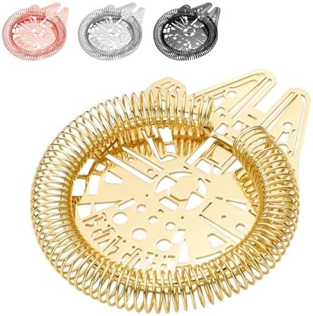 YUHWYI Hawthorne Cocktail Straterm Curved Handle Bar Strainer