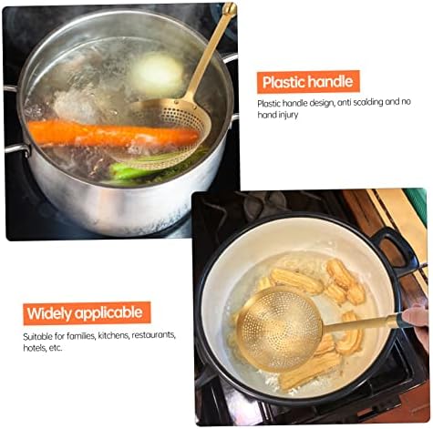 Stainless Steel Cooking Skimeter Frying Spoon Strainer Yellow