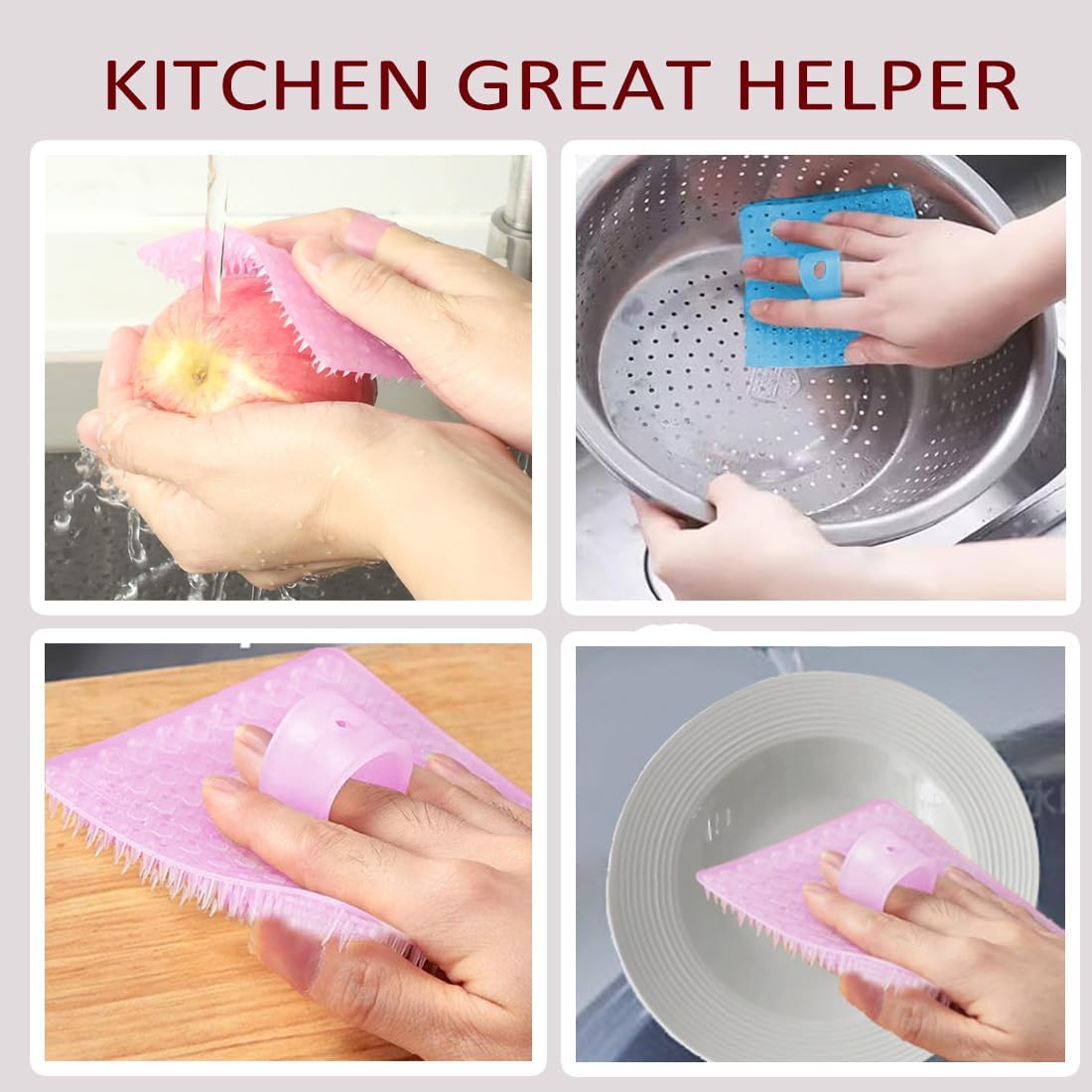 Umpiyte Vegetable Scrubbers 3-Piece Flexible Design for Kitchen Use