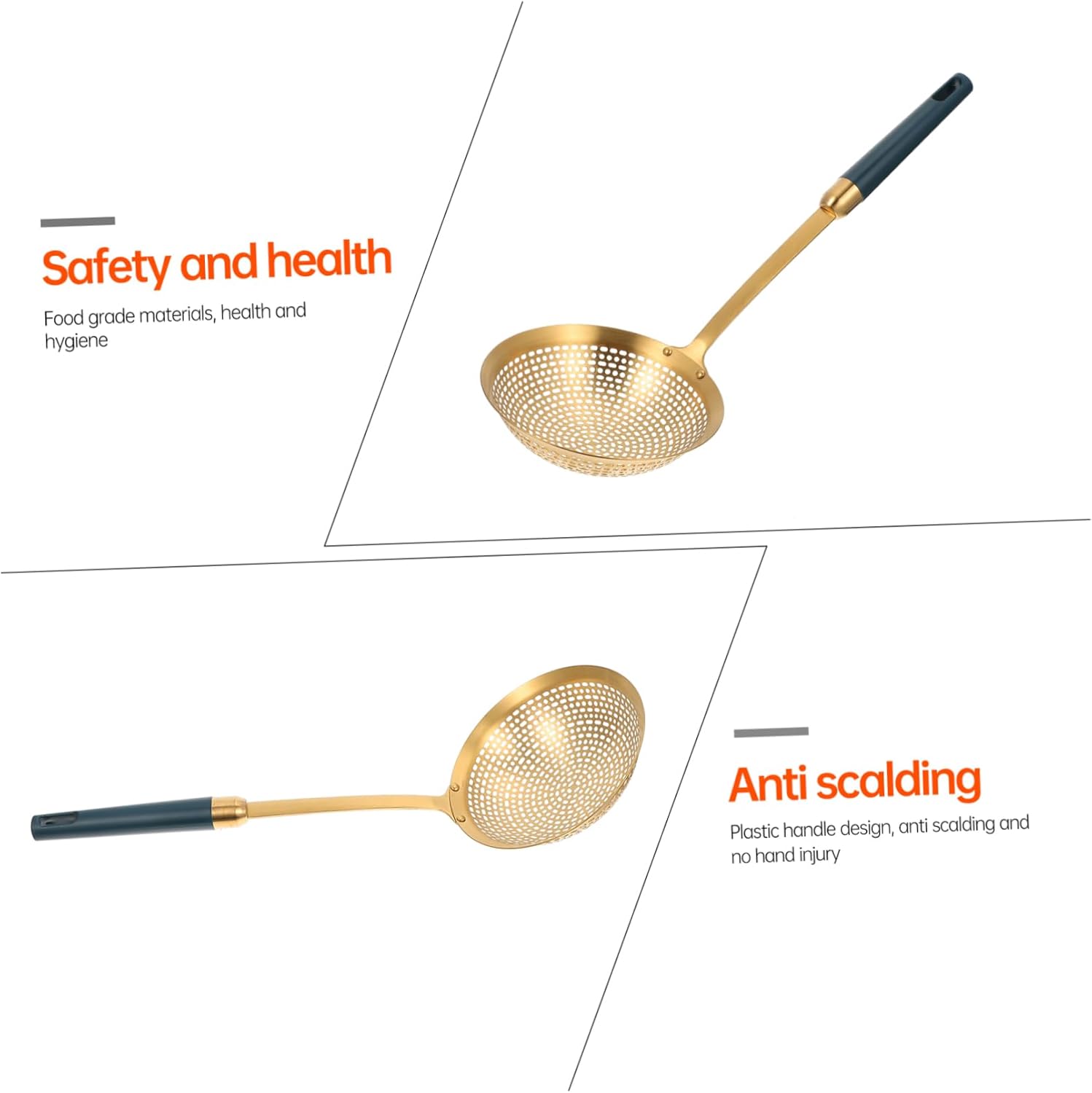 Garneck Dangling Strainer Spoon Stainless Steel Skimmer