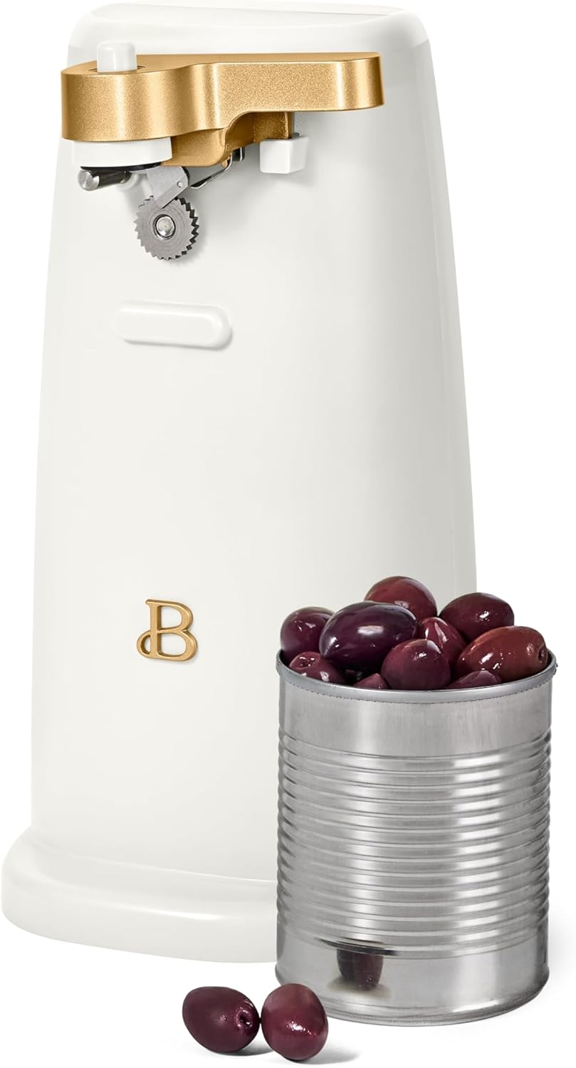 Electric Can Opener Stainless Steel Blade Auto-Turn White Icing