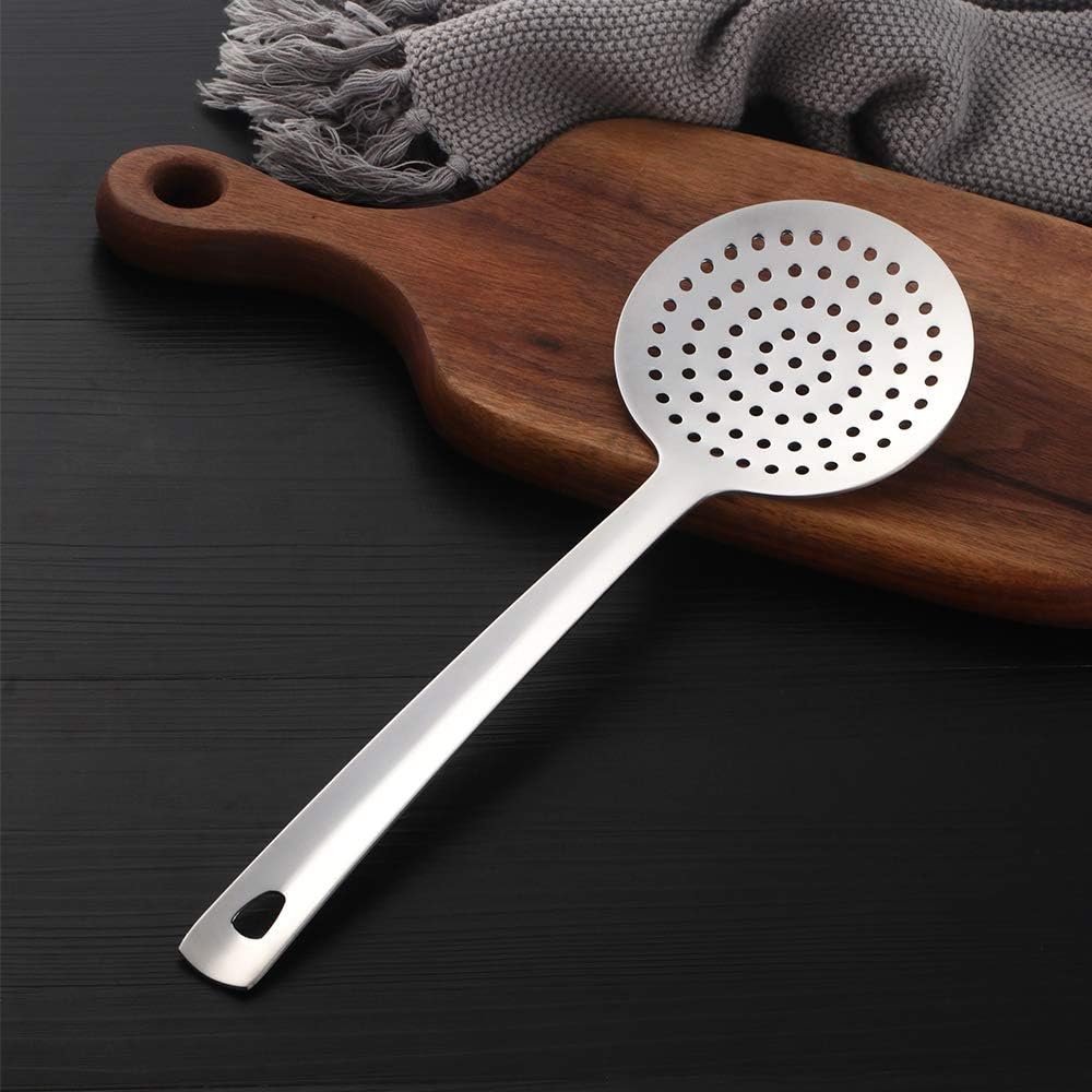6 Pcs Silver Skimmer Spoon Stainless Steel Titanium Plated Set for Kitchen