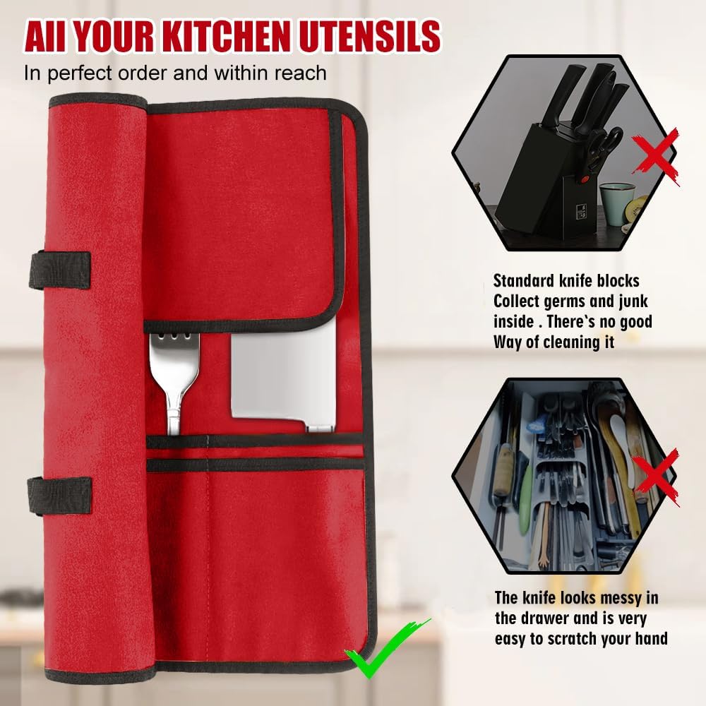 Red Chef Knife Bag for Camping