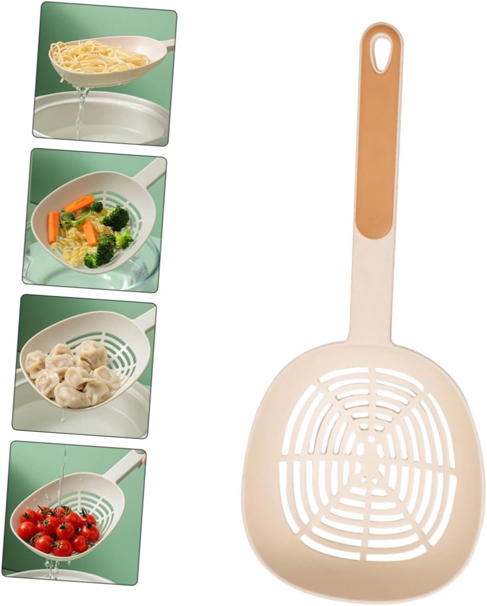 Multi-Purpose Kitchen Gadget - Deep Fryer Strainer Pasta Spoon Orange