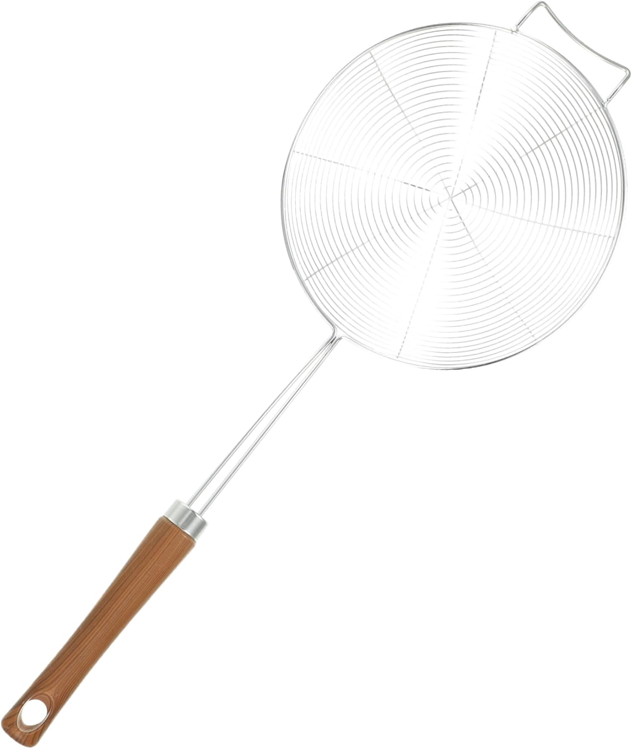 304 Stainless Steel Kitchen Colander with Wooden Handle for Easy Cooking