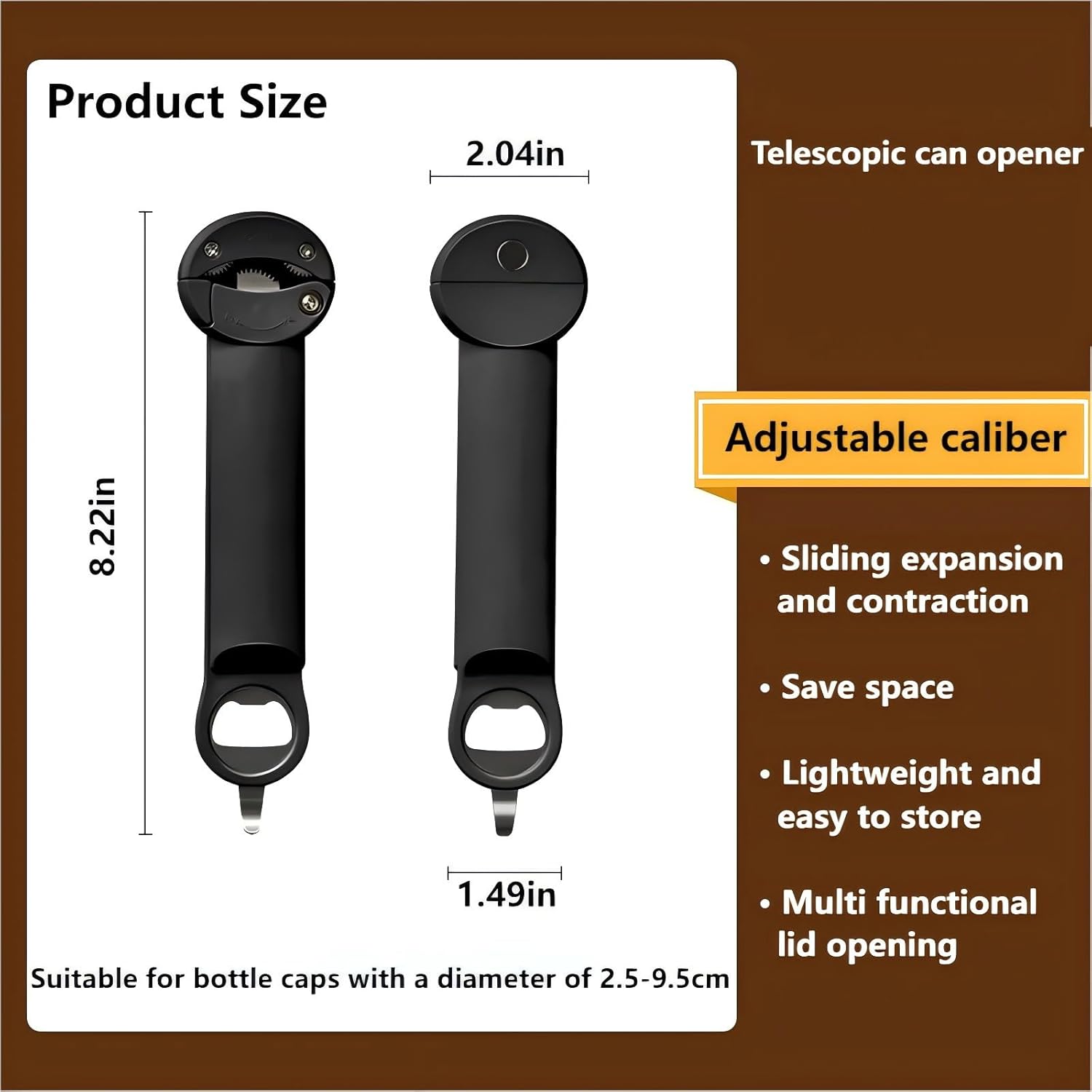 5-in-1 Bottle Can Opener Black