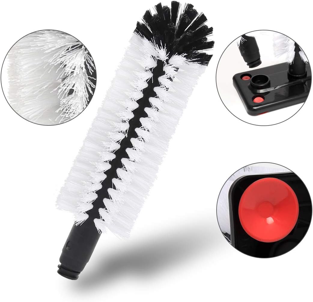 Triple-Ended Glass Washer Brush Set for Sinks with Suction Cup
