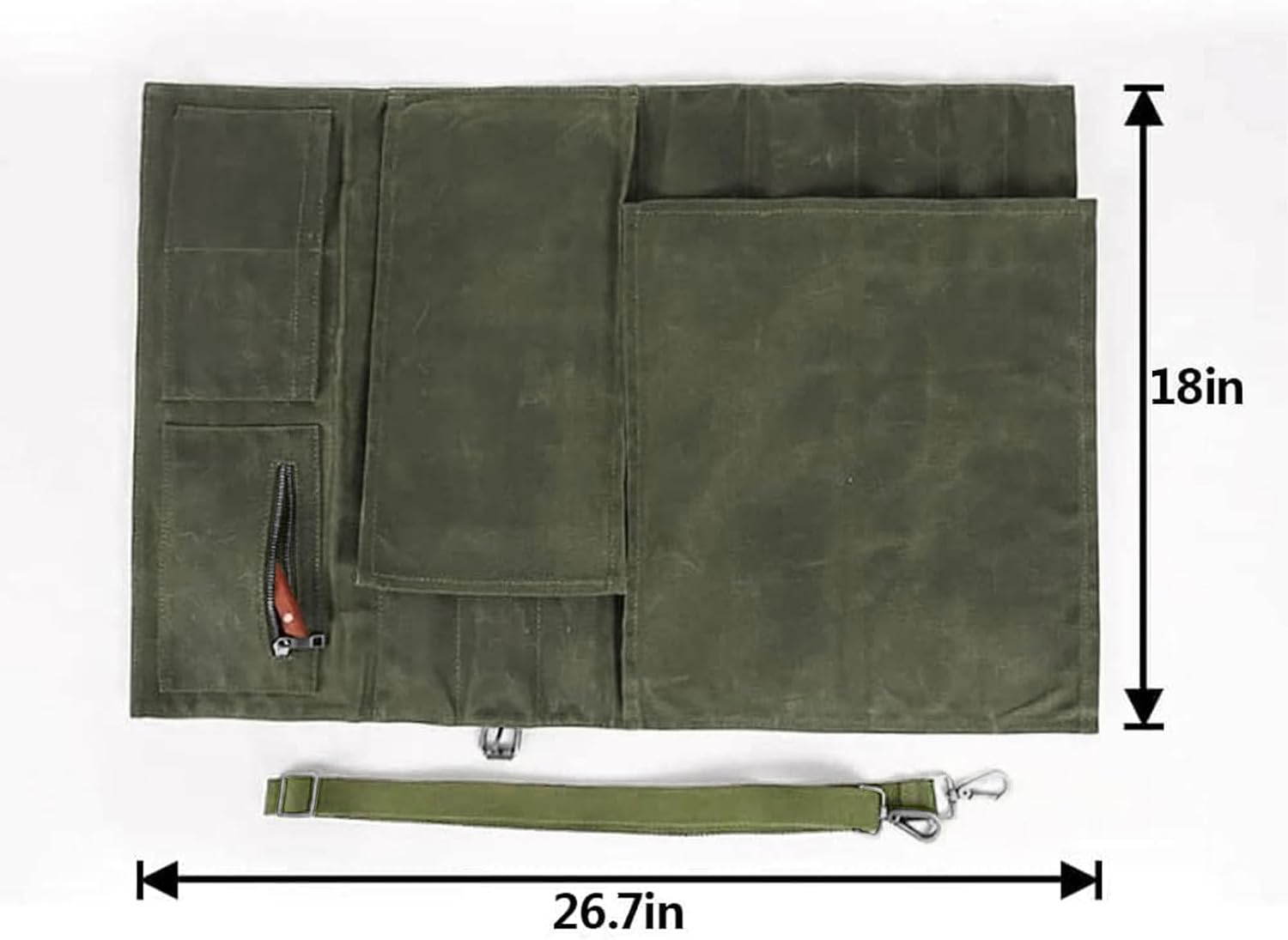 HERSENT Large Chefs Knife Roll Bag Durable Functional Cooking Tool Storage