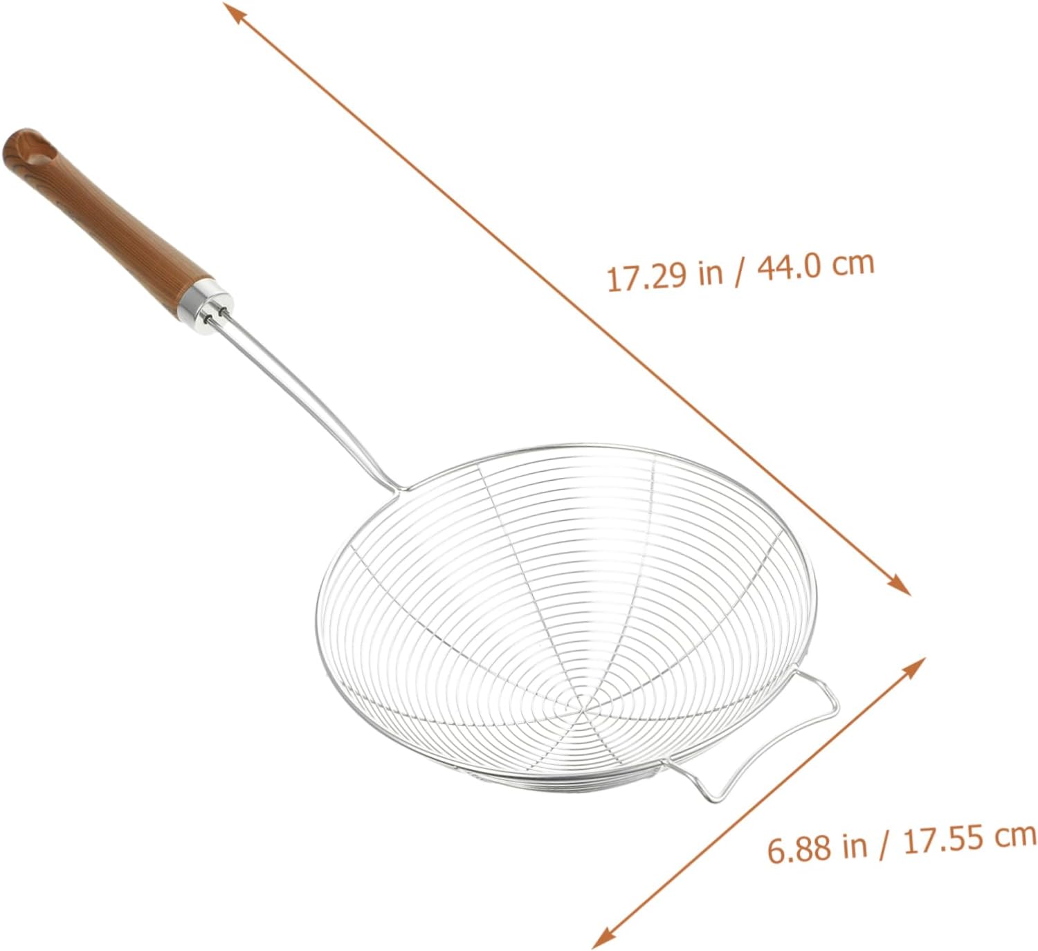 Luxshiny 304 Stainless Steel Mesh Strainer with Wooden Handle Kitchen Colander
