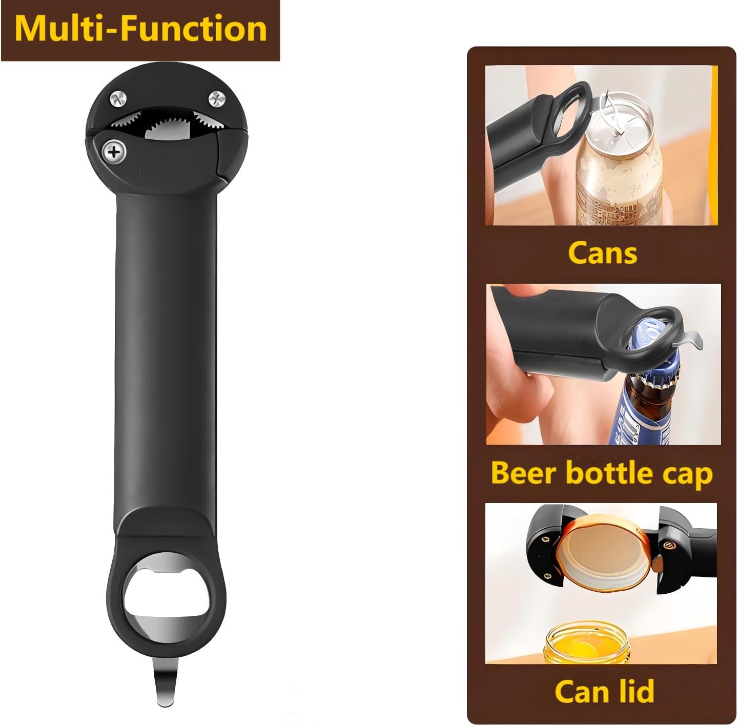 5-in-1 Bottle Can Opener Black