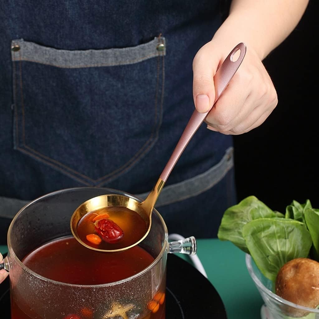 KJWESCYIV Durable Skimmer Steel Round Colander Slotted Stainless Steel Slotted Spoon