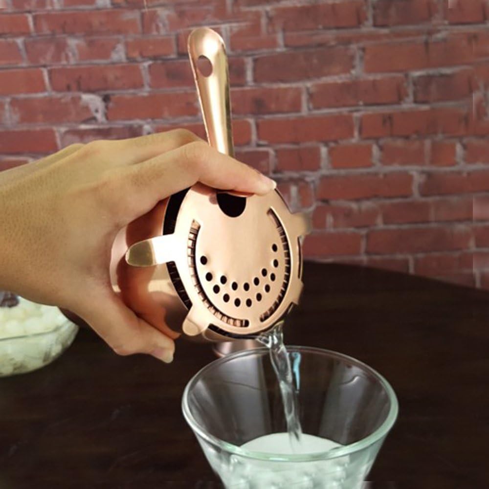BarConic Four Prong Strainer Copper Plate