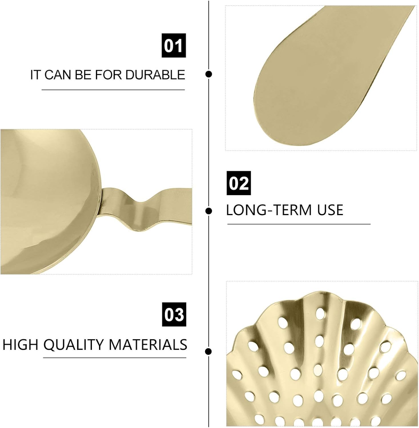 Hemoton 1-Piece Bar Strainer for Bartenders Durable Elegant
