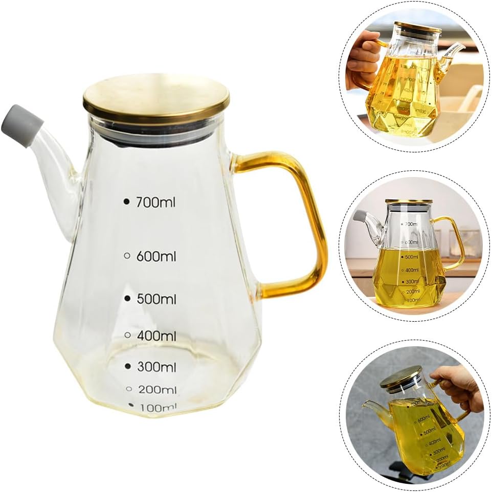 OSALADI Diamond Oiler Oil Jug Dispenser Glass - Premium Ergonomic Drought-Free Kitchen Tool