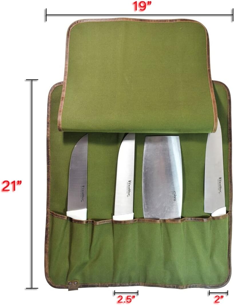 Rustic Leather Knife Roll Bag