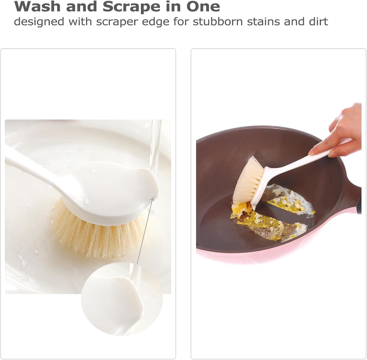 2-Pot Cleaning DishBrush Set with Handle