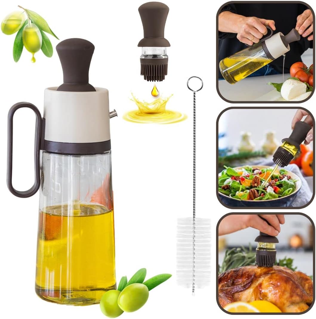 Madzon 3-in-1 Glass Oil Dispenser - Leakproof Easy to Clean