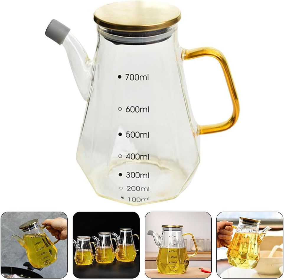 OSALADI Diamond Oiler Oil Jug Dispenser Glass - Premium Ergonomic Drought-Free Kitchen Tool