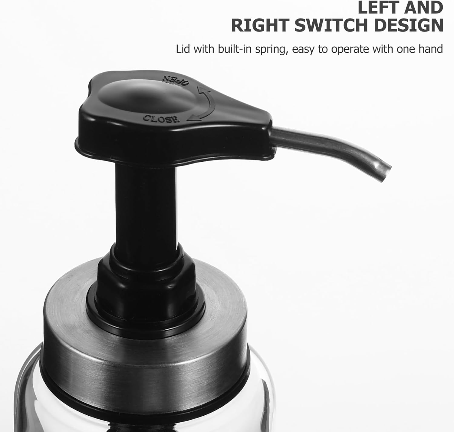 500ml Glass Sauce pump Leakproof Kitchen Dispenser