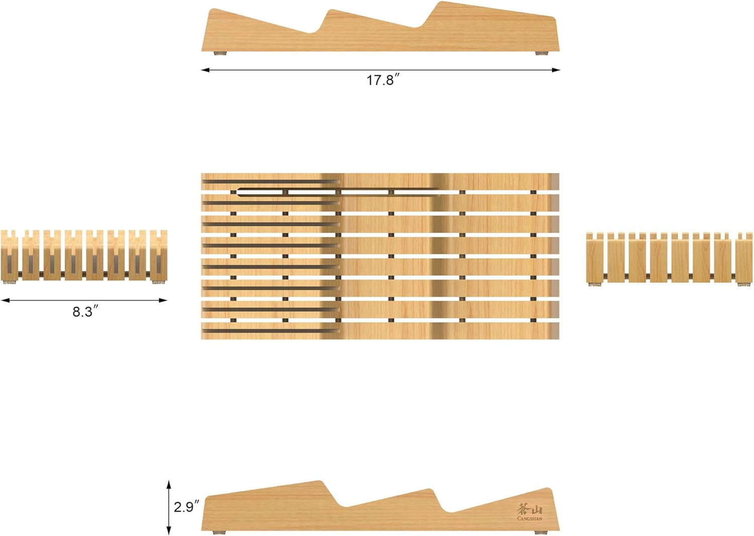 Cangshan Bamboo 15-Slot In-Drawer Knife Organizer
