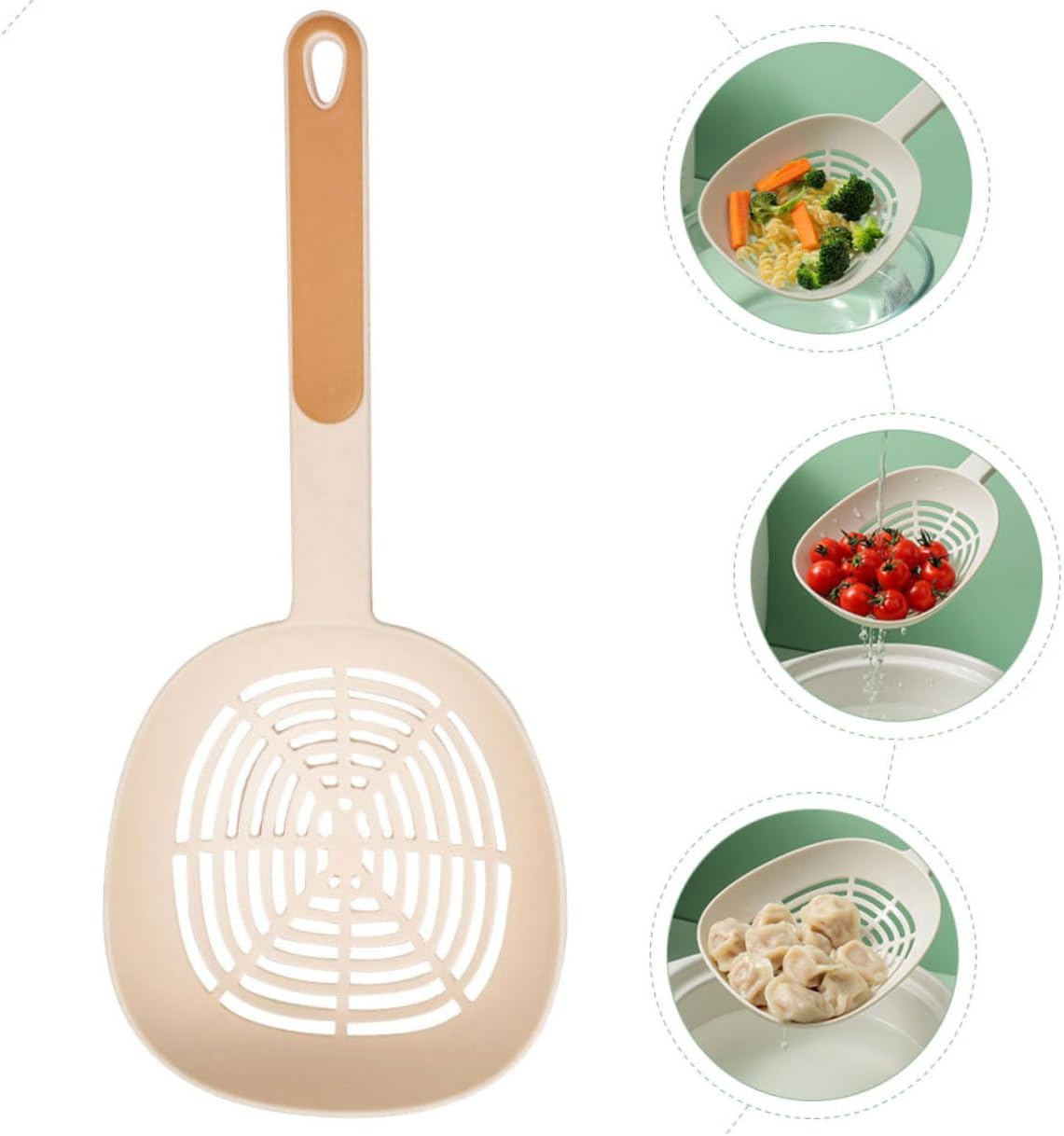 Multi-Purpose Kitchen Gadget - Deep Fryer Strainer Pasta Spoon Orange