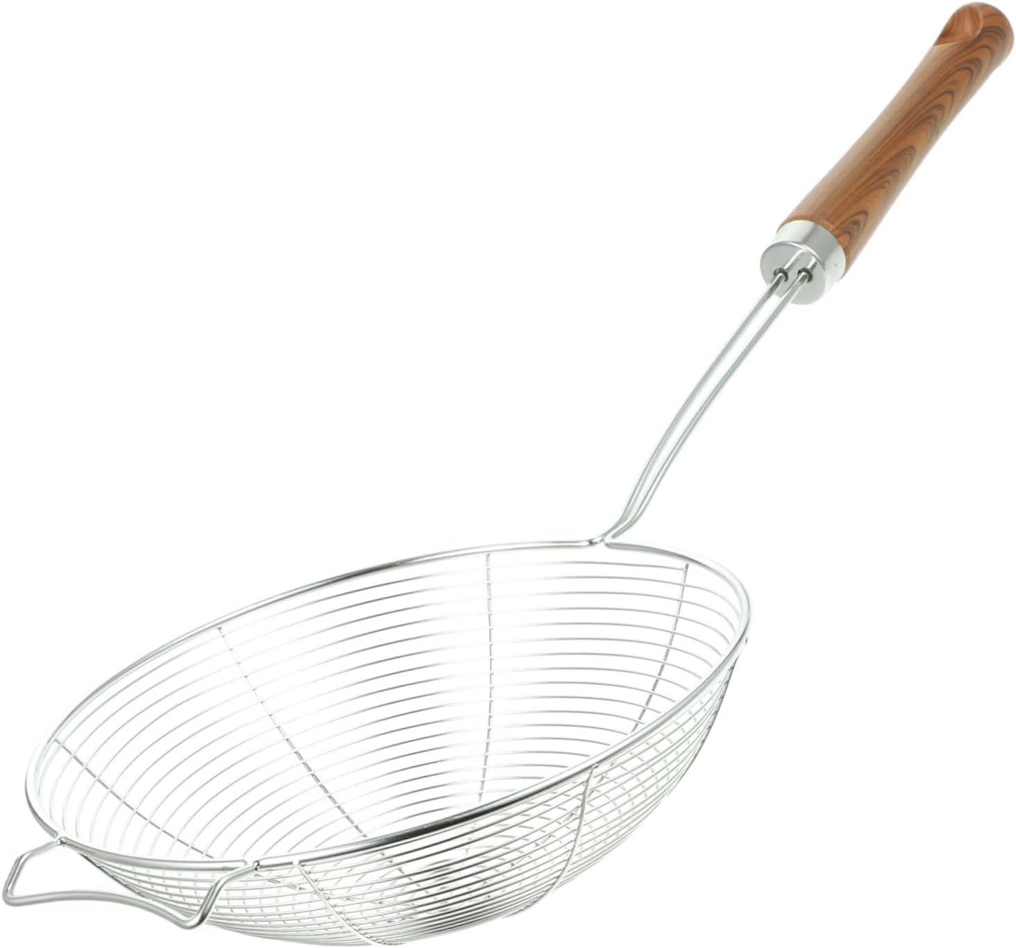 Luxshiny 304 Stainless Steel Mesh Strainer with Wooden Handle Kitchen Colander