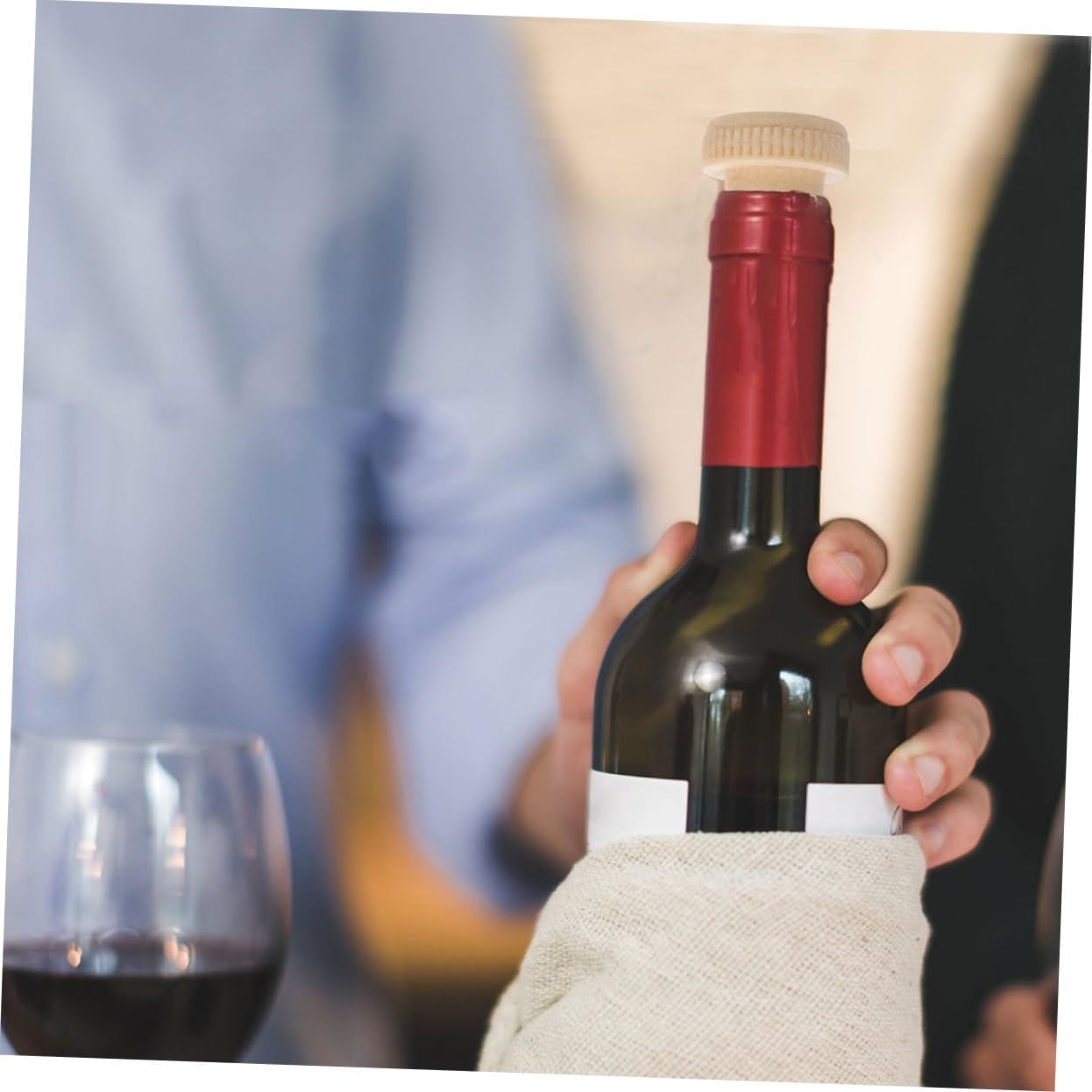 SHOWERORO 20pcs Cork Wine Stopper Labels Reusable