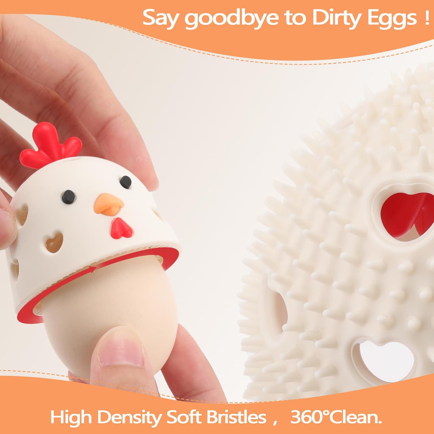 Eggangle-free silicone brush