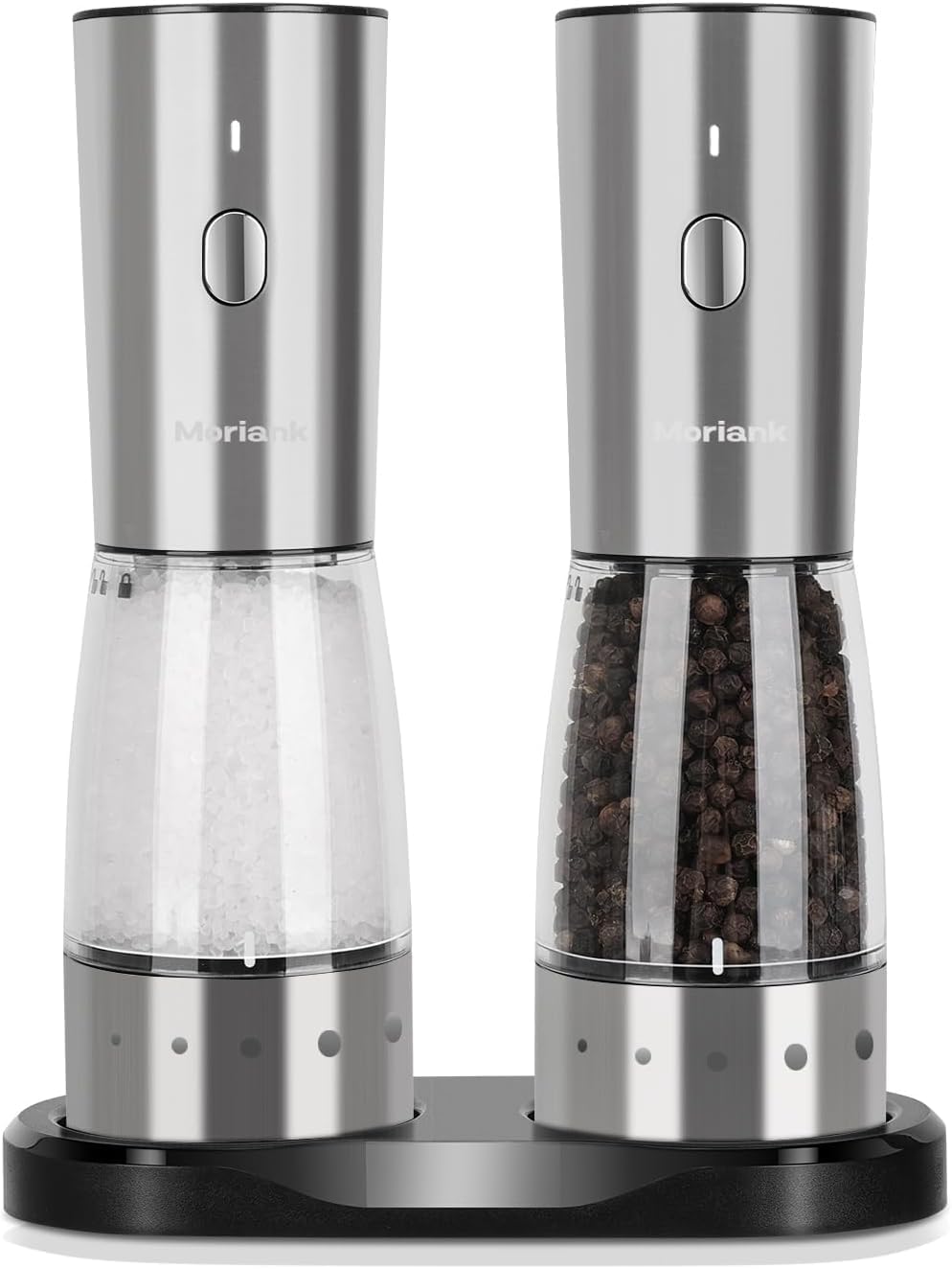 Moriank Electric Salt and Pepper Grinder Set Rechargeable Stainless Steel Tool