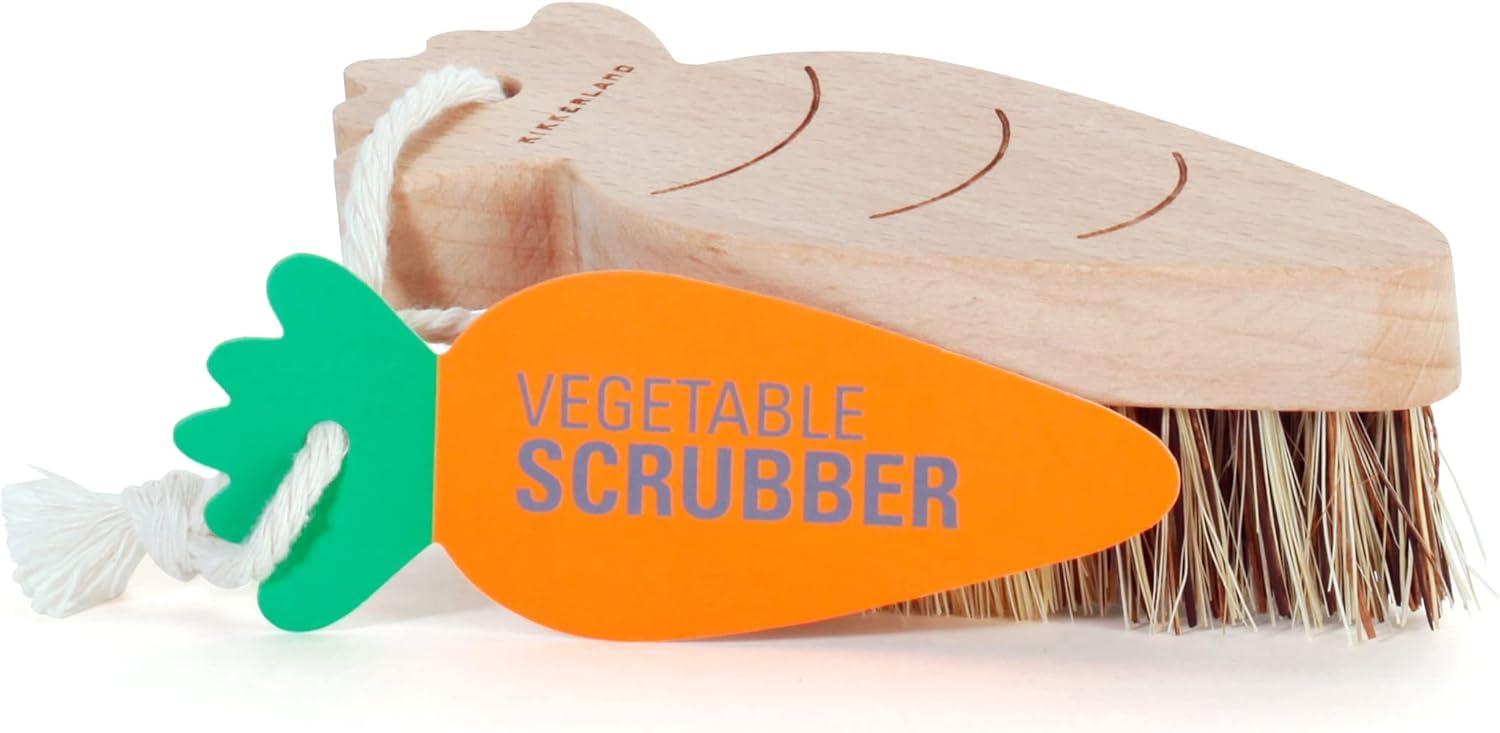 Kikkerland Vegetable Wood Scrubber Brush