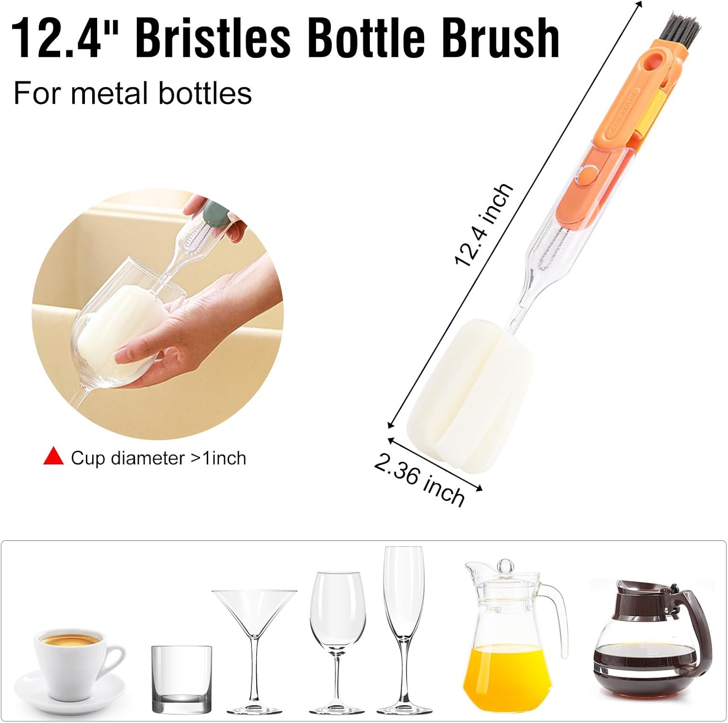 5-in-1 Bottle Brush Set for Easy Cleaning