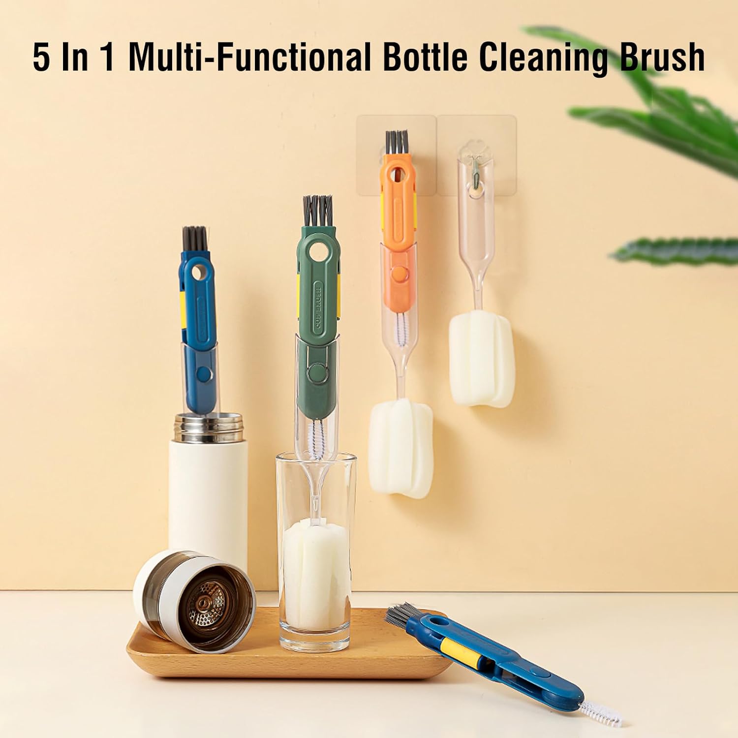 5-in-1 Bottle Brush Set for Easy Cleaning