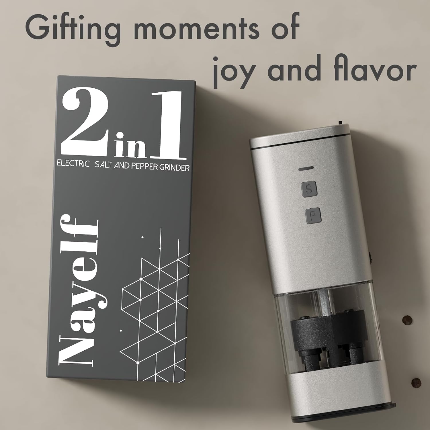 Sleek Electric Salt and Pepper Grinder Set