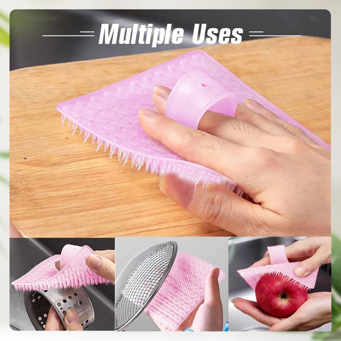 Umpiyte Vegetable Scrubbers 3-Piece Flexible Design for Kitchen Use