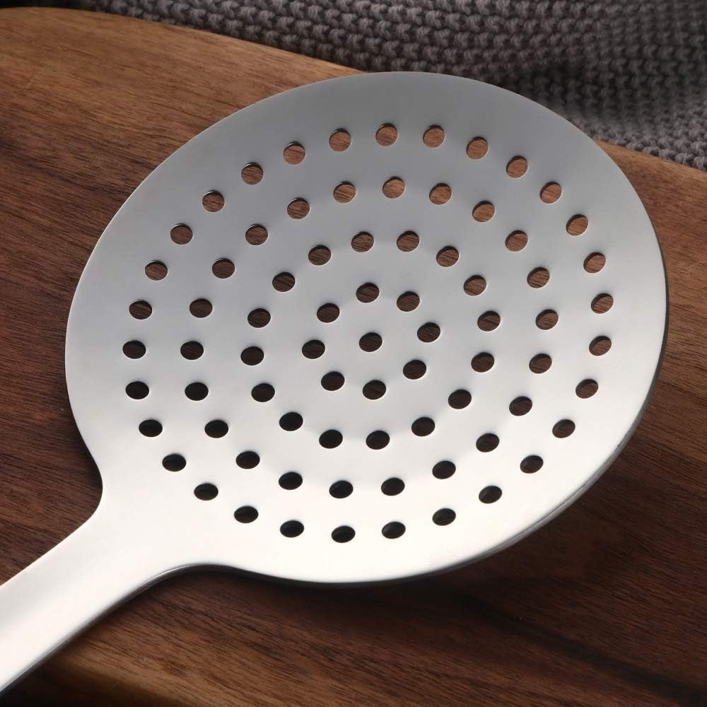 6 Pcs Silver Skimmer Spoon Stainless Steel Titanium Plated Set for Kitchen