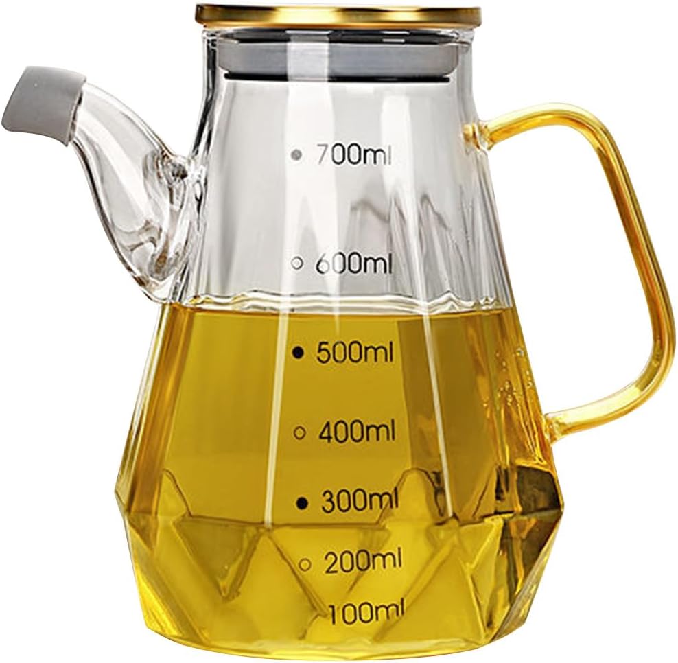OSALADI Diamond Oiler Oil Jug Dispenser Glass - Premium Ergonomic Drought-Free Kitchen Tool