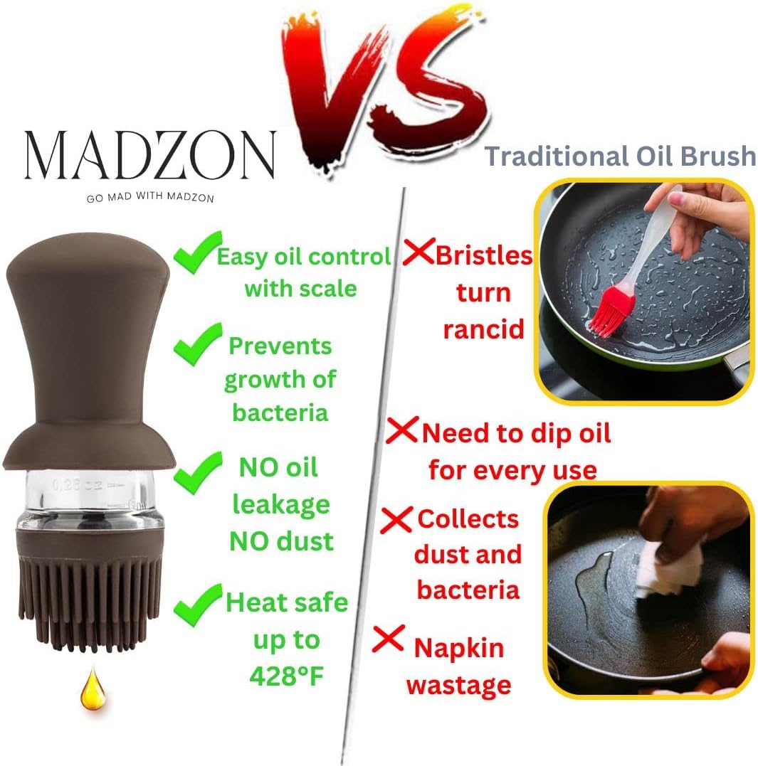 Madzon 3-in-1 Glass Oil Dispenser - Leakproof Easy to Clean