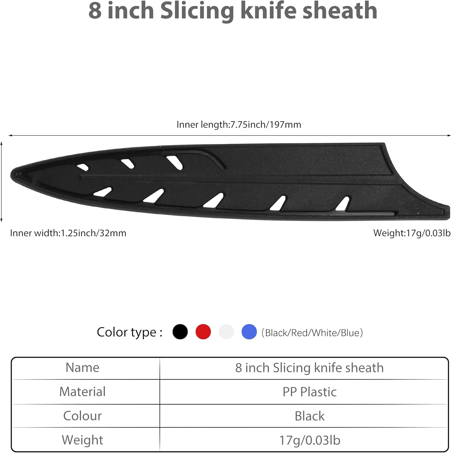 Safety Knife Edge Guards Set for 8-inch Slicing Knives
